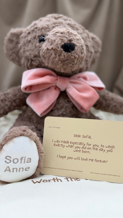 CUSTOM CREATED PLUSH BIRTH WEIGHT BEAR